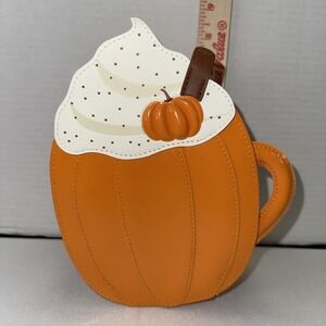 NEW Bath &‎ Body Works Pumpkin  Spice Latte Cosmetic Makeup Zippered Bag  8"x6"
